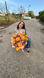 זר בלומה כתום ורוד