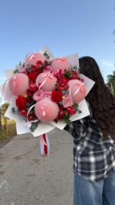 זר בלומה ורוד אדום